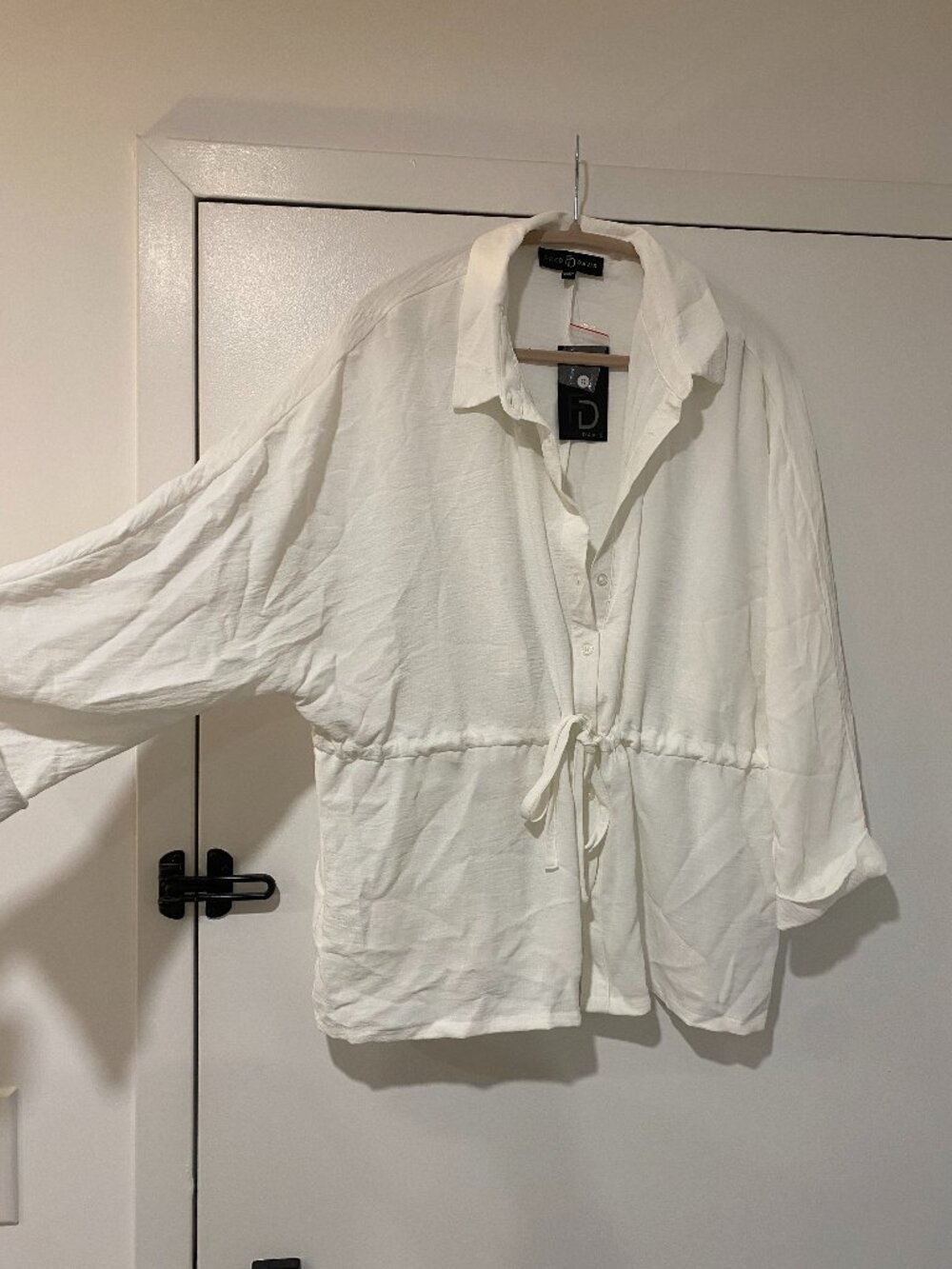 Fred David Button Down Shirt with Drawstring Waist - XL - NWT